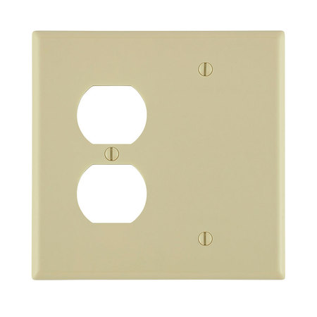 LEVITON Wallplates 2 Gang 1 Blank 1 Dup Wlplt Midway Iv 80508-I